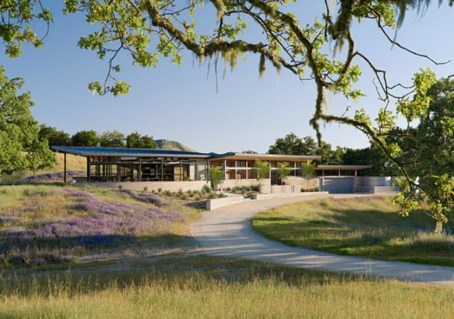 Caterpillar House, Feldman Architecture, rammed earth house, leed platinum house, eco house