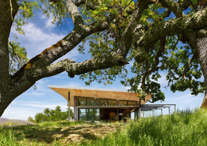 Caterpillar House, Feldman Architecture, rammed earth house, leed platinum house, eco house
