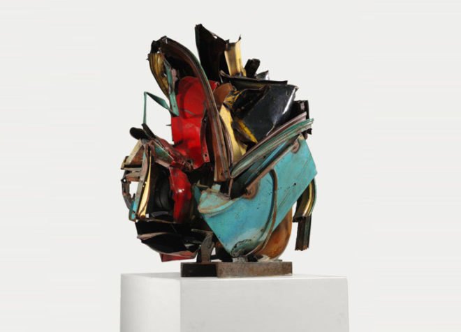 green design, eco design, sustainable design, recycle art, recycled materials, John Chamberlain, recycled cars, car sculptures, Guggenheim Museum, Museum Mile