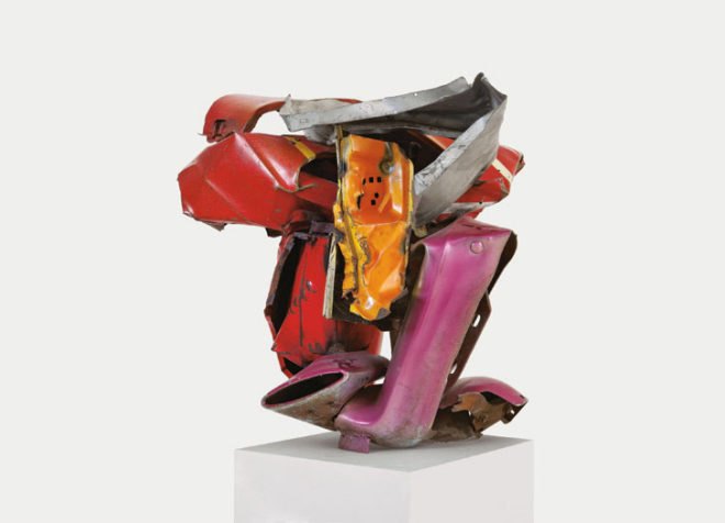 green design, eco design, sustainable design, recycle art, recycled materials, John Chamberlain, recycled cars, car sculptures, Guggenheim Museum, Museum Mile