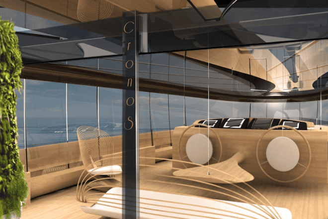 Simone Madella, Lorenzo Berselli, solar power, wind power, renewable energy, yacht, Cronos, bamboo, green design, sustainable design, eco-design, luxury design, Halite, Aeolian Harmp, Windbelt, Chin Ua Solar Glass