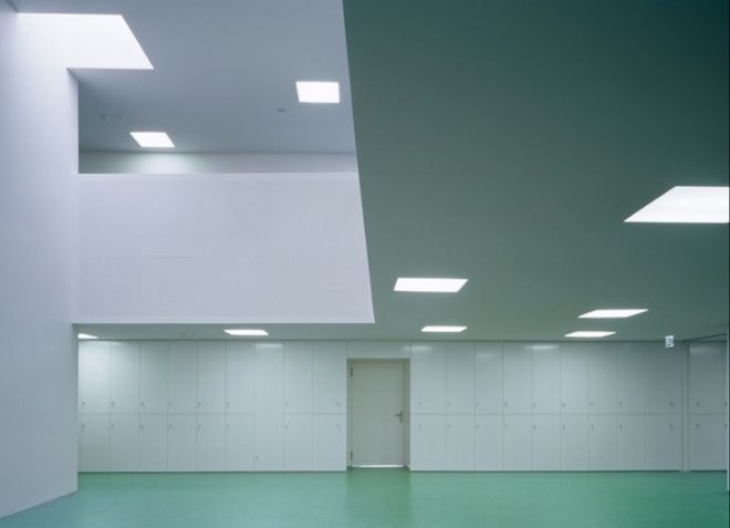 ESGE Secondary School in Switzerland, IPAS, education, green design, eco-design, sustainable design, inspired by nature, Tetris, pixelated, daylighting, humidity, forest, natural ventilation