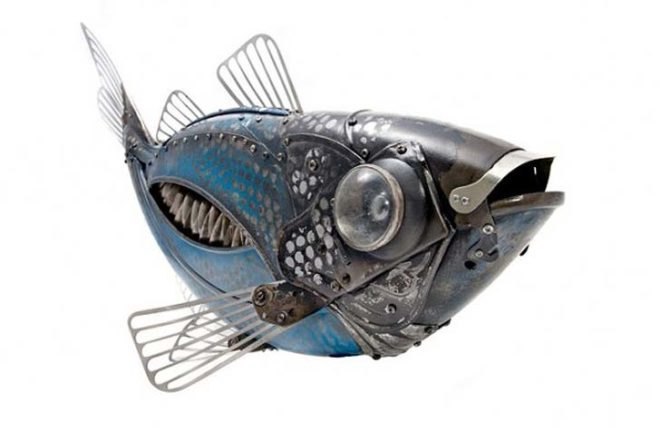 Art, Recycled Materials, French Art, Edouard Martinet, recycled art,recycled bicycles, animal sculptures, recycled kitchen elements, detailed craft, hand-made art