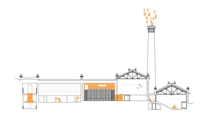 ch+qs, Madrid, Avant Garde, Matadero, Matadero Theater, LED lights, LED tubes, film, theater, Spain, green design, green renovation, eco-design, sustainable design, budget theater, movie theater in spain, green lighting