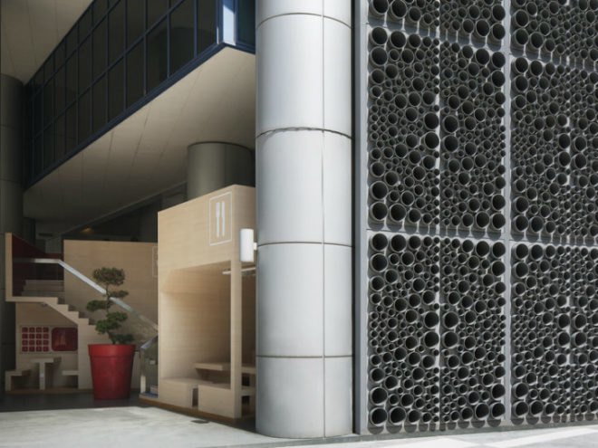 Galen Lobby, formwerkz, ascendas, natural ventilation, green interiors, shipping container cafe, upcycled furniture, recycled materials