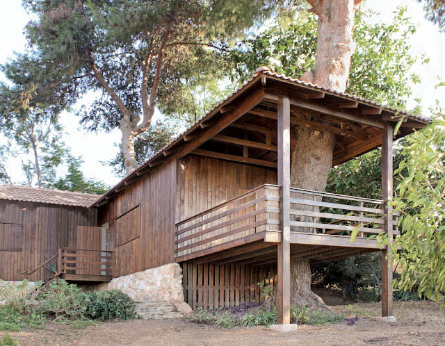 Golany Architects, Two-Tree House, Golany Architects Two-Tree House, tree houses, prefab tree house, shipping container tree house, shipping container architecture, cargotecture