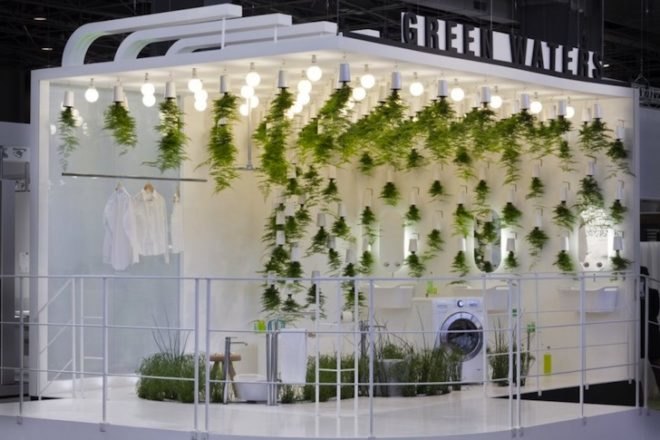 green design, sustainable design, eco-design, Green Waters, Patrick Nadeau, bathroom, LG Hauys, France, Paris, Compost toilet, wetland plants, recycling water, water conservation, grey water, wastewater treatment, the bathroom of the future