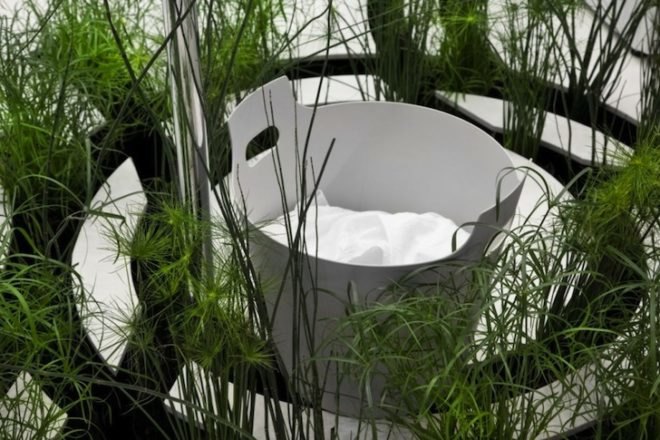 green design, sustainable design, eco-design, Green Waters, Patrick Nadeau, bathroom, LG Hauys, France, Paris, Compost toilet, wetland plants, recycling water, water conservation, grey water, wastewater treatment, the bathroom of the future