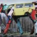 Miina Akkijyrkka, cows, recycled cars, recycled metal, Finnish sculptore, scrap metal