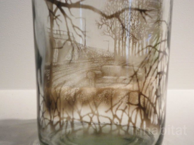green design, eco design, sustainable design, subtractive art, recycled bottles, recycle art, Jim Dingilian, Museum of Art and Design, glass art