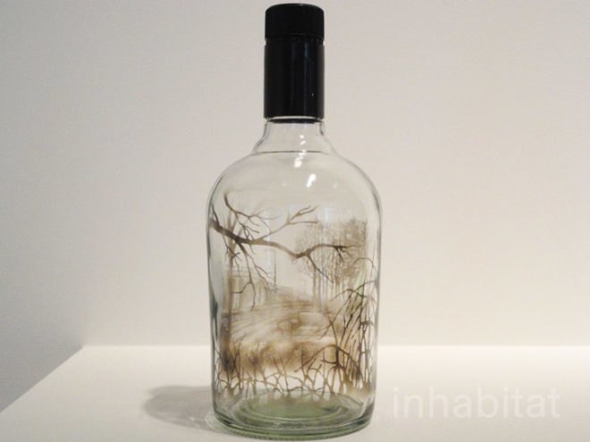 green design, eco design, sustainable design, subtractive art, recycled bottles, recycle art, Jim Dingilian, Museum of Art and Design, glass art