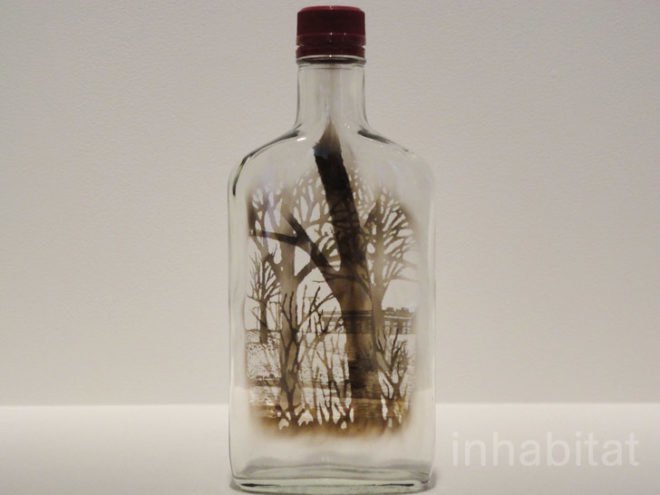 green design, eco design, sustainable design, subtractive art, recycled bottles, recycle art, Jim Dingilian, Museum of Art and Design, glass art