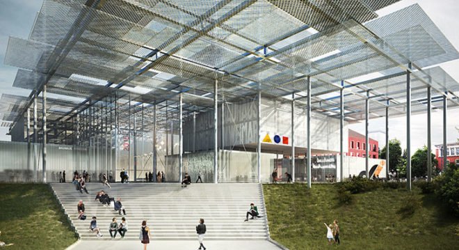 photo voltaic panels, green design, eco design, sustainable design, MenoMenoPiu Architects, Bauhaus, Bauhaus Museum, Weimar, Design competition, flexible space, Klassik Stiftung Weimar Foundation, Josef ALbers