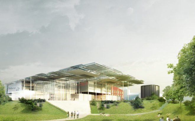 photo voltaic panels, green design, eco design, sustainable design, MenoMenoPiu Architects, Bauhaus, Bauhaus Museum, Weimar, Design competition, flexible space, Klassik Stiftung Weimar Foundation, Josef ALbers