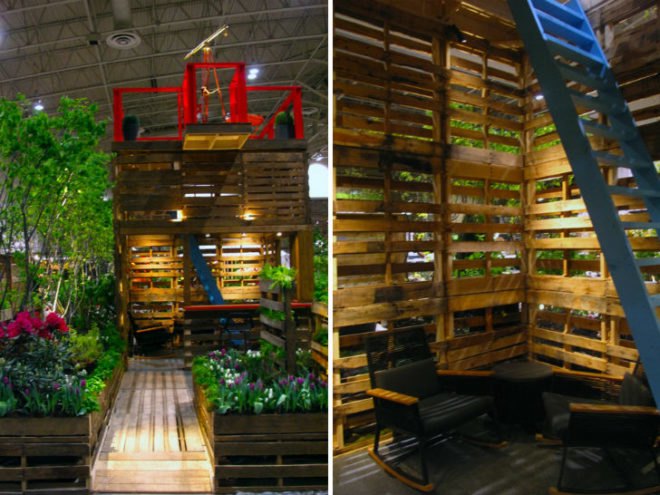 Pallet Garden, BSQ Design, shipping pallets, shipping pallet garden, canada blooms, landscape architecture