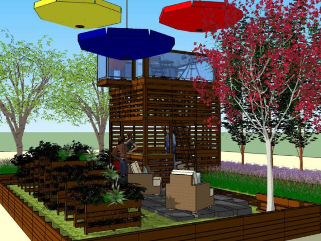 Pallet Garden, BSQ Design, shipping pallets, shipping pallet garden, canada blooms, landscape architecture