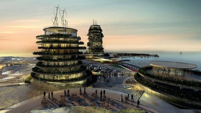 Hotel Architecture, High Rise Architecture, Real Madrid, Spanish Soccer, Spanish Football, United Arab Emirates, Artificial Islands, Holiday Resort, Resort Development, UAE Architecture, Real Madrid Resort, Florentino Perez