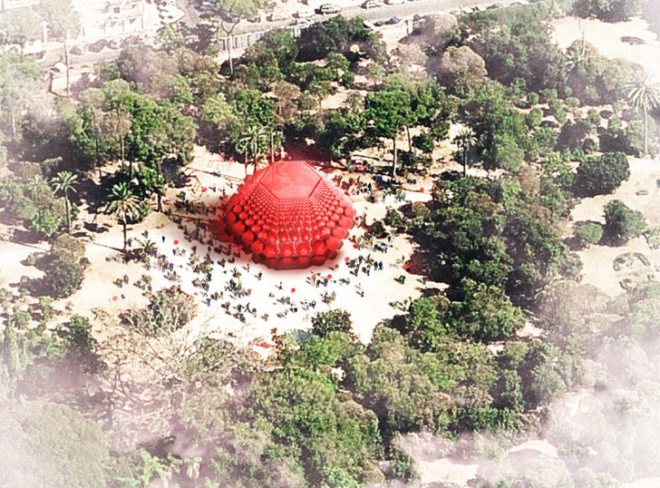 green design, eco design, sustainable design, SITBON ARCHITECTES, City Vision PFF Inflatable Architecture Competition, Grenade, inflatable pavilion, hexagonal pavilion