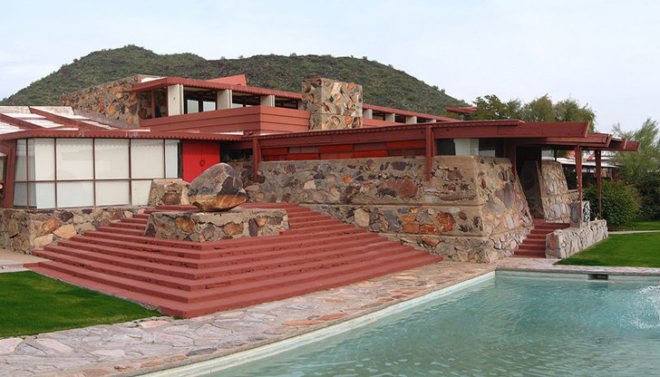 Taliesin West, Frank Lloyd Wright, FLW, prairie style architecture, national register of historic places, Arizona, AZ, solar, net-zero energy, clean energy, green retrofits, green renovations, historic architecture, Scottsdale, Phoenix
