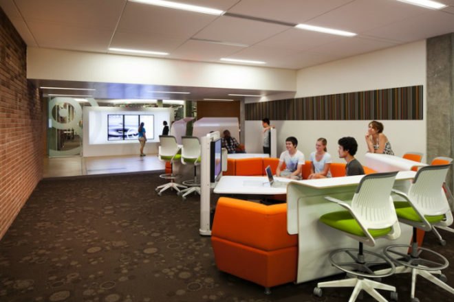 UCLA, Charles E. Young Library, Perkins+Will, eco library, green renovation, library renovation, LA