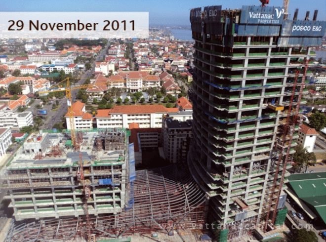 cambodia, vattanic capital tower, phnom phen, tfp farrell, leed, low-e, daylighting, cantilevered, spandrel, green building, green design, green development, sustainability, green economy, dragon, VAV, insulated glazing, IGU, floating, stock exchange