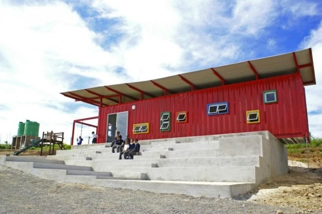 Tsai Design, recycled shipping containers, Vissershok, container classroom, social design, cape town, south africa, 2014 design capital of the world, green design, sustainable design, eco design, natural ventilation, woolworths, vertical garden, vegetable garden