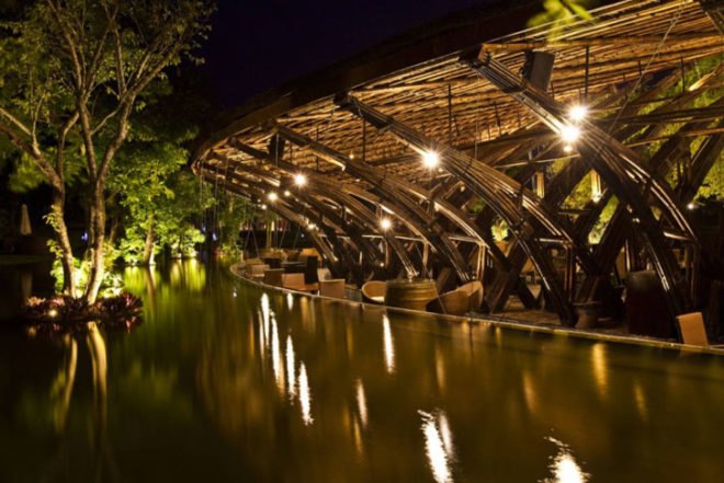 Vo Trong Nghia, Vietnam, Bamboo Wing, bamboo Restaurant, Hanoi, renewable materials, renewable Bamboo, Vinh Phuc, immersed in nature, water restaurant, strong materials, flexible materials, Architecture, Green Materials, Recycling / Compost,