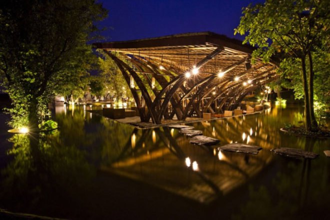Vo Trong Nghia, Vietnam, Bamboo Wing, bamboo Restaurant, Hanoi, renewable materials, renewable Bamboo, Vinh Phuc, immersed in nature, water restaurant, strong materials, flexible materials, Architecture, Green Materials, Recycling / Compost,