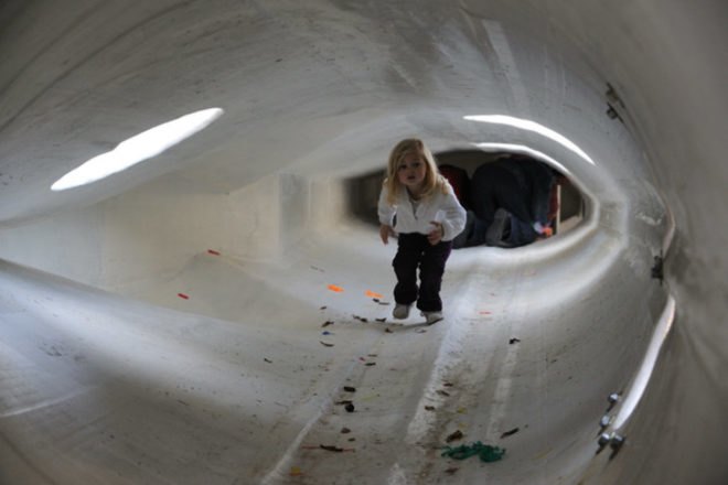 Wikado Playground, 2012architecten, recycled materials, wind turbine parts, discarded rotor blades, wind turbine playground, rotterdam