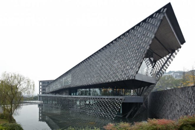 Xinjin Zhi Museum, Kengo Kuma and Associates, china, shade screen, local materials, eco museum, taoism