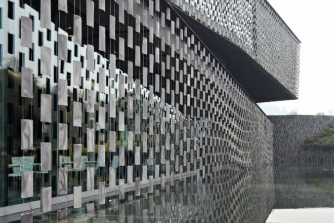 Xinjin Zhi Museum, Kengo Kuma and Associates, china, shade screen, local materials, eco museum, taoism