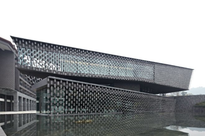 Xinjin Zhi Museum, Kengo Kuma and Associates, china, shade screen, local materials, eco museum, taoism