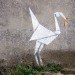 Banksy, street art, graffiti, art, origami, crane, goldfish, green design, sustainable design, UK, eco-design, Chinese mythology