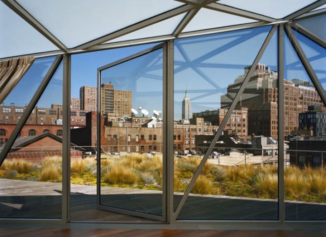 DVF, Work Architecture, Meatpacking, Diane von Furstenberg, flagship store, Stairdelier, Heliostat Mirror, roof garden, adaptive reuse nyc, Swarovski Crystals, DVF Flagship