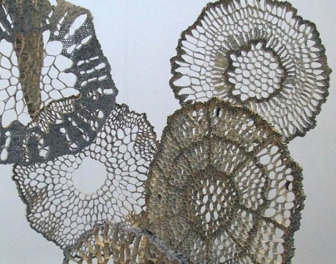 julie dodd, paper art, paper sculptures, recycled paper eggs, recycled magazine, nature artwork