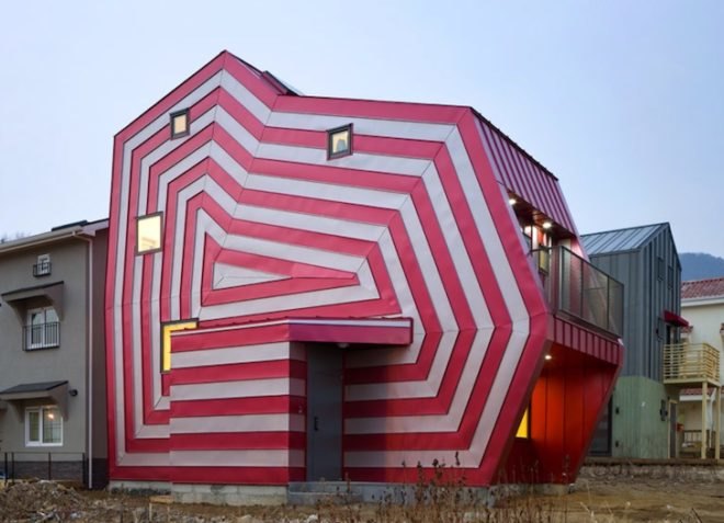 green design, sustainable design, eco design, radiant floor heating, Lollipop House, Moon Hoon, insulation, energy efficiency, South Korea, daylighting, skylights, timber framing, recycled materials,