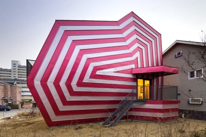green design, sustainable design, eco design, radiant floor heating, Lollipop House, Moon Hoon, insulation, energy efficiency, South Korea, daylighting, skylights, timber framing, recycled materials,