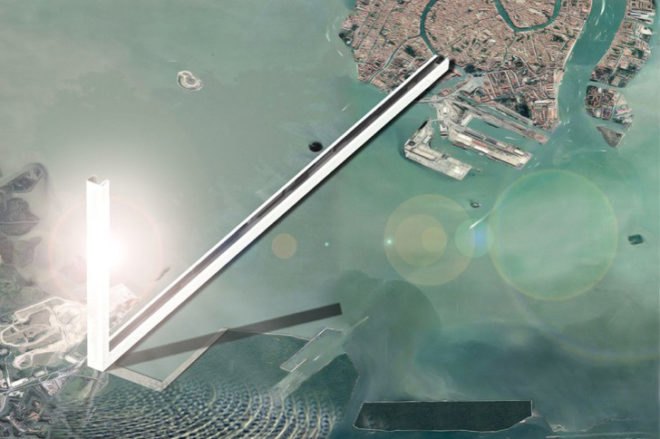 link venice, led architecture, industrial revitalization, urban renewal, solar tower, solar power, marghera italy, marghera venice, led screens, mixed use building, eco-architecture, renewable energy