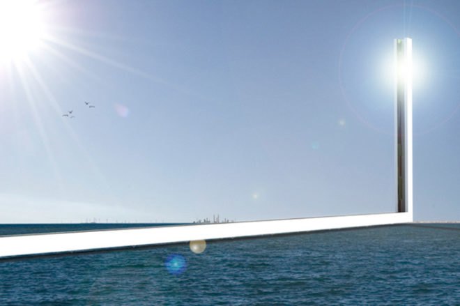link venice, led architecture, industrial revitalization, urban renewal, solar tower, solar power, marghera italy, marghera venice, led screens, mixed use building, eco-architecture, renewable energy