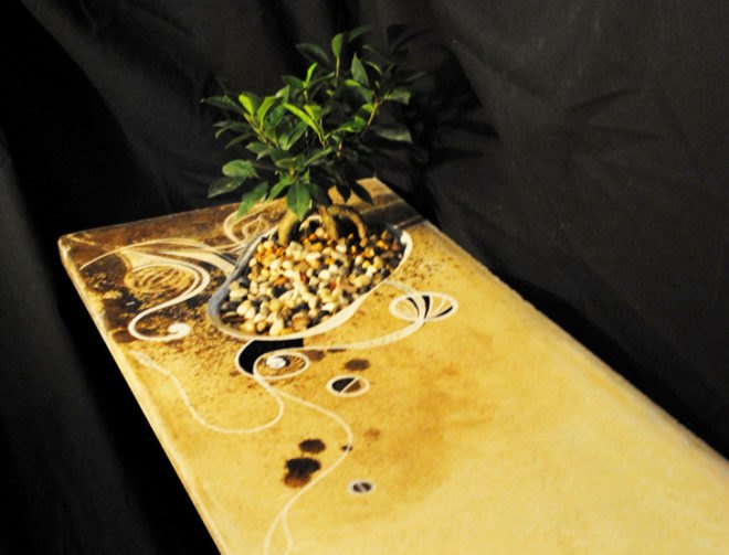 mdc interiors, bonsai tree table, living table, bonsai tree, sustainable design, green design, sustainable furniture, green furniture, recycled materials, recycled furniture, living furniture