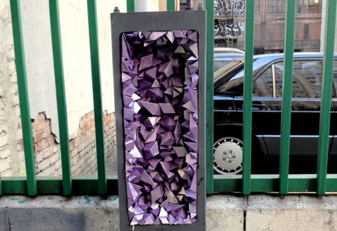 Paige Smith, geode, paper geodes, street art, a common name, los angeles, street art, paper in 3d, paper geodes, paper sculptures