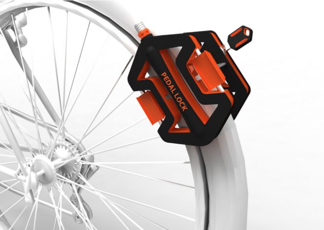 Yu-Ting Cheng, Cheng-Tsung Feng, pedal lock, bicycle theft, bike locks, theft prevention, transport design, green transport, cycling accessories