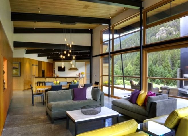 Balance Associates Architects, Big Sky, Montana, River Bank House, green design, sustainable design, eco-design, geothermal pumps, passive design, sustainability, solar orientation, insulation