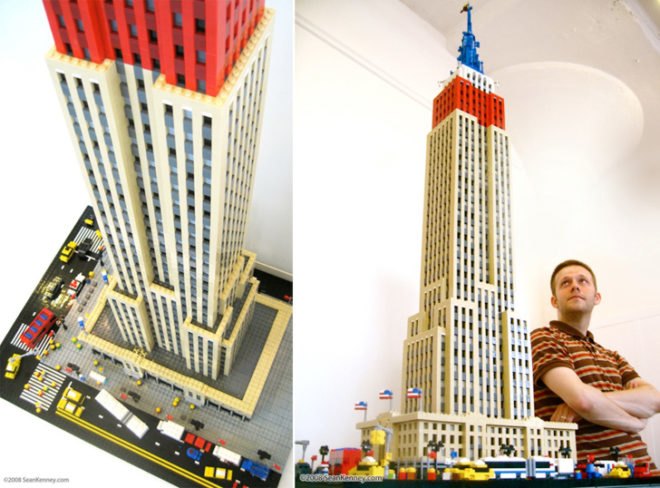 sean kenney, legos, lego art, sean kenney lego art, empire state building, empire state building in legos