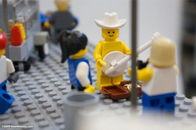 sean kenney, sean kenney art, sean kenney legos, lego art, legos, times square, times square legos, naked cowboy