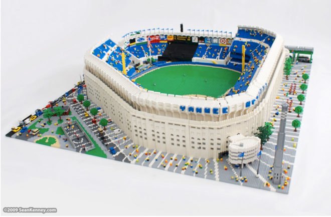 Sean Kenney LEGO Yankee Stadium, sean kenney, legos, lego art, yankee stadium, yankee stadium legos, nyc lego buildings