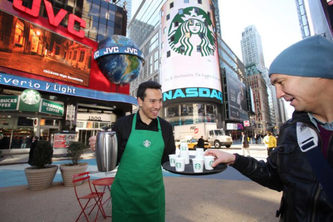 Starbucks Sustainability, ben packard, starbucks 40th anniversary, water issues, times square, starbucks nyc, starbucks coffee