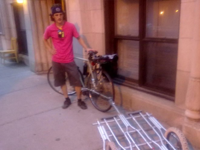 Peter LeGrand, trailers, bike trailers, repurposed materials, recycled materials, chicago bike trailers, green design, eco design, sustainable design, carrier trailers,