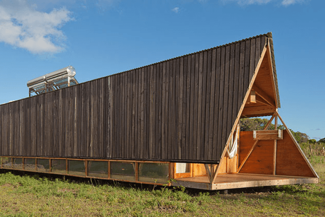 Moreava Cabins, AATA Arquitectos Asociados, Easter Island, cross-ventilation, solar panels, solar collectors, timber, sustainable accomodation, Prefab Housing, Eco Tourism, energy efficiency