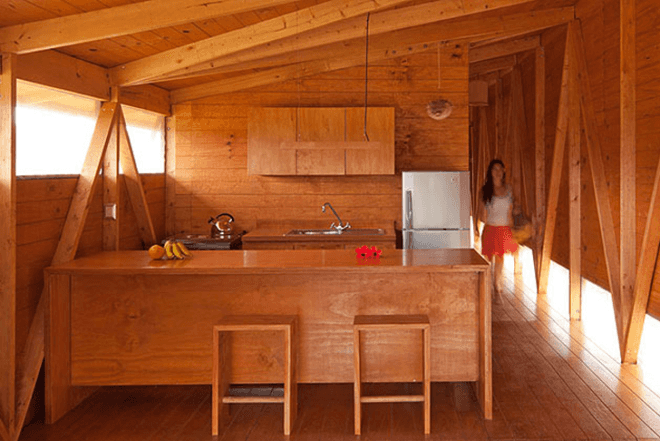 Moreava Cabins, AATA Arquitectos Asociados, Easter Island, cross-ventilation, solar panels, solar collectors, timber, sustainable accomodation, Prefab Housing, Eco Tourism, energy efficiency